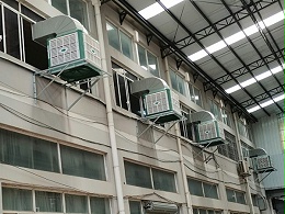 工业水冷风机效果-大风量大面积降温[ZLG理工]