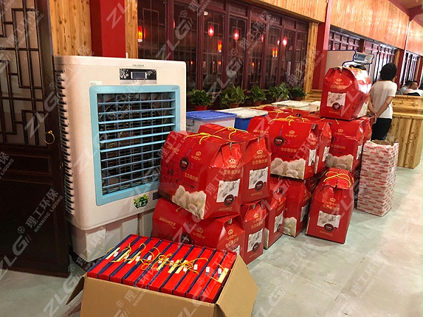 联欢会现场用在LG理工冷风机通风降温
