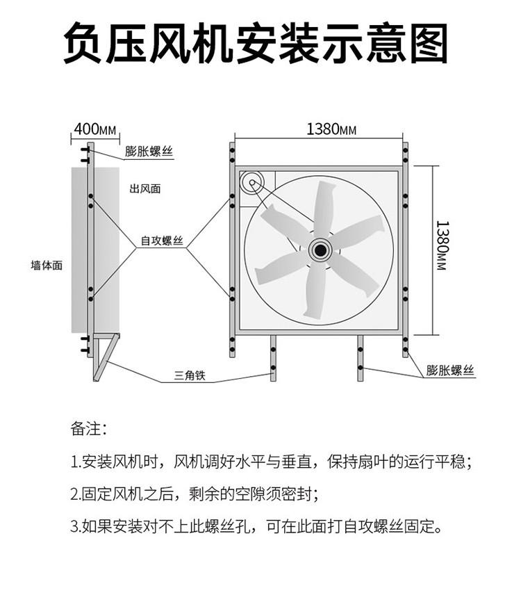 ZLG理工负压风机安装示意图