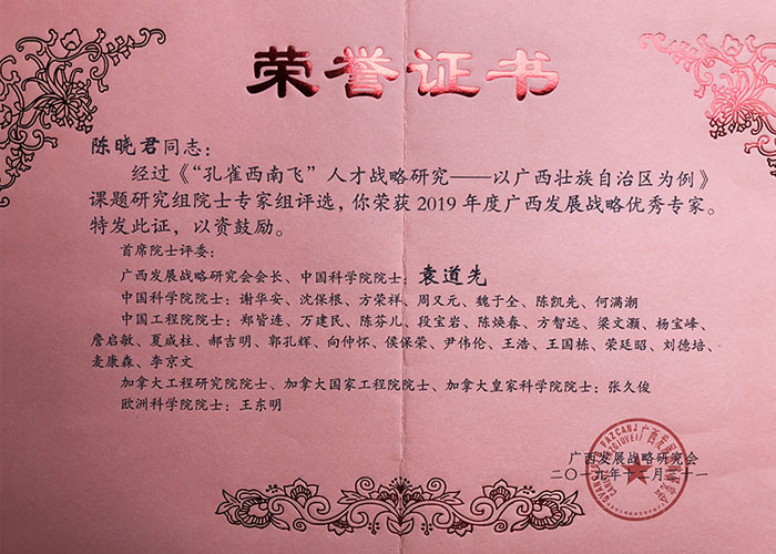 2019年度优秀专家